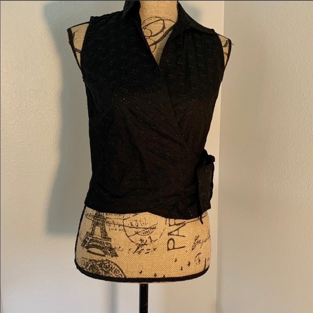 Ralph Lauren Black Wrap Around shirt -Size P/P (S)